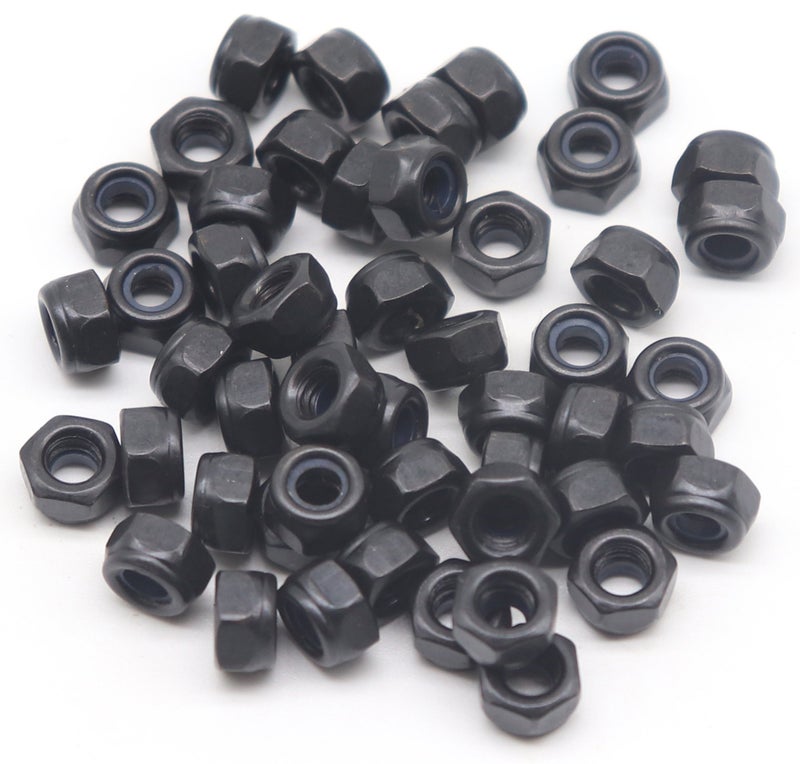 binifiMux 50Pcs Black M4 X 0.7MM Nylon Lock Nuts Inserted Hex Self Clinching Lock Nuts - Image 1